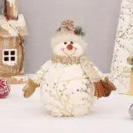 Homeko Golden Snowman Plush Shelf Decor
