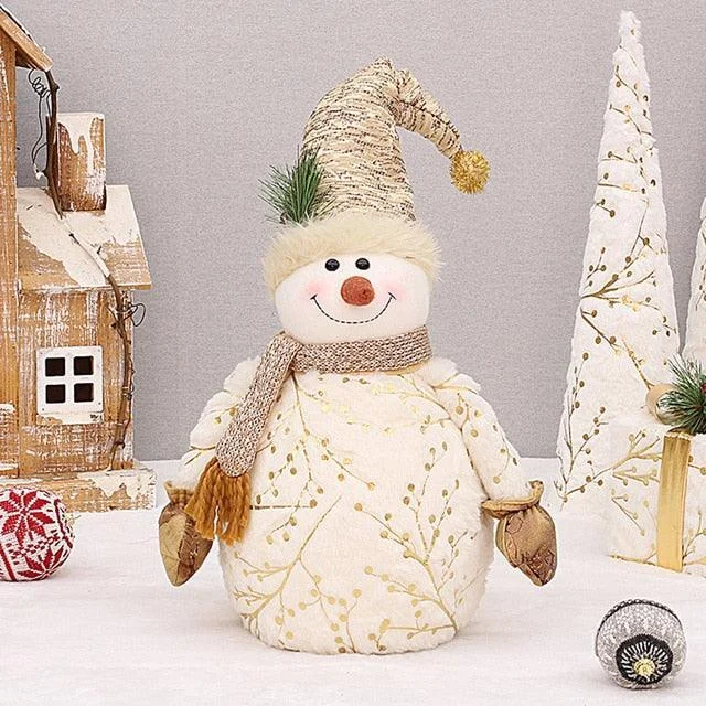 Homeko Golden Snowman Plush Shelf Decor -