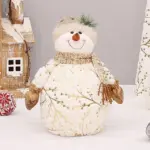 Homeko Golden Snowman Plush Shelf Decor