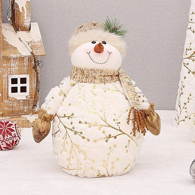 Homeko Golden Snowman Plush Shelf Decor -