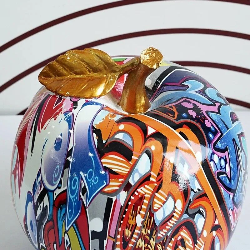 Homeko Graffiti Apple Statue -