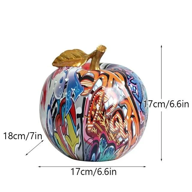 Homeko Graffiti Apple Statue -