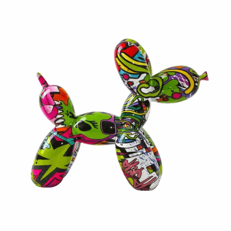 Homeko Graffiti Painted Balloon Dog Sculpture