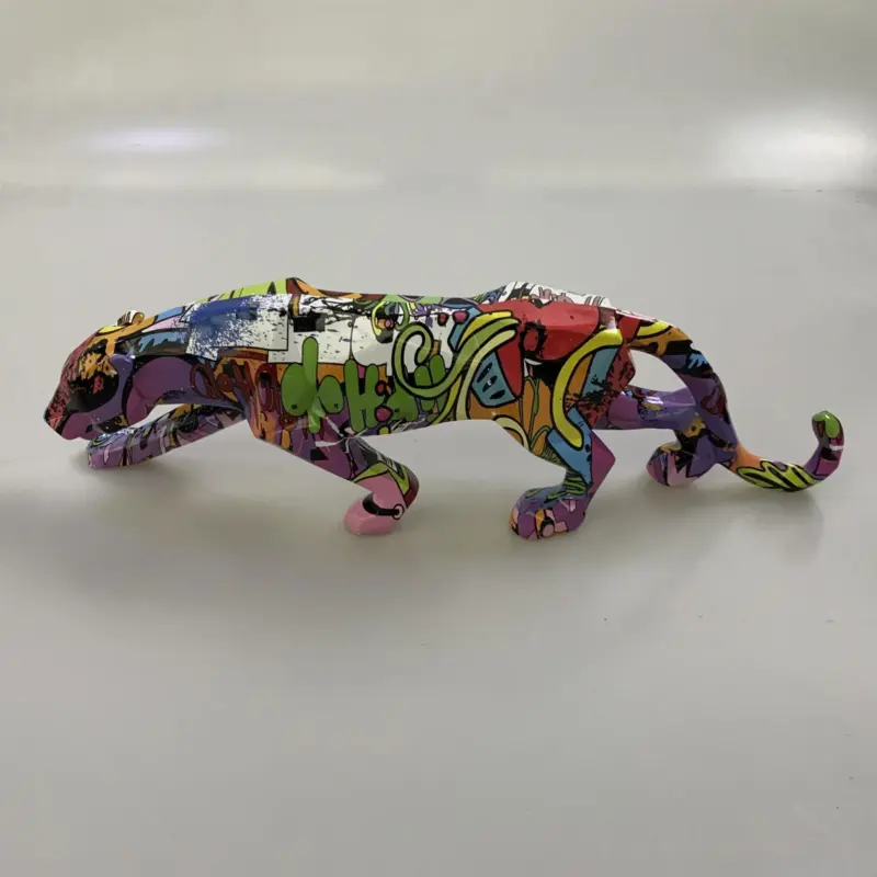 Homeko Graffiti Painted Panther Sculpture