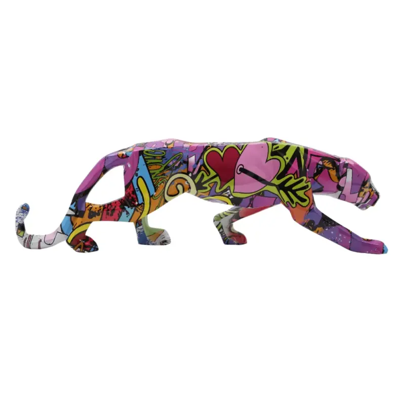 Homeko Graffiti Painted Panther Sculpture