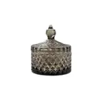 Homeko Gray Glass Storage Jars with Lid
