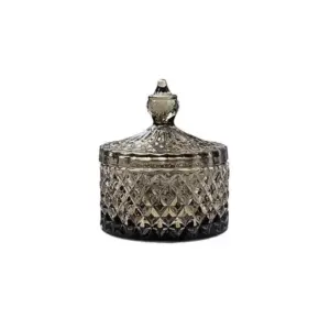 Homeko Gray Glass Storage Jars with Lid