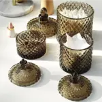 Homeko Gray Glass Storage Jars with Lid