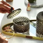 Homeko Gray Glass Storage Jars with Lid
