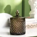 Homeko Gray Glass Storage Jars with Lid