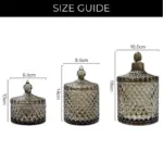 Homeko Gray Glass Storage Jars with Lid