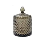 Homeko Gray Glass Storage Jars with Lid