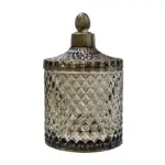 Homeko Gray Glass Storage Jars with Lid