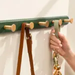Homeko Green Wall Mounted Coat Rack with Hooks