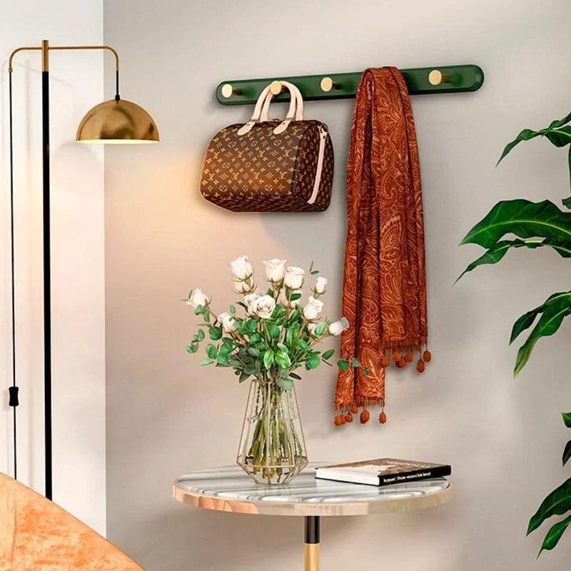 Homeko Green Wall Mounted Coat Rack with Hooks -