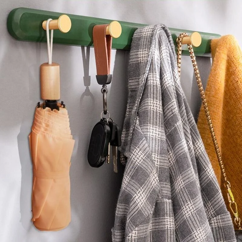 Homeko Green Wall Mounted Coat Rack with Hooks -