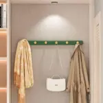 Homeko Green Wall Mounted Coat Rack with Hooks