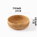 Homeko Hand Woven Round Rattan Wicker Basket