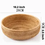 Homeko Hand Woven Round Rattan Wicker Basket