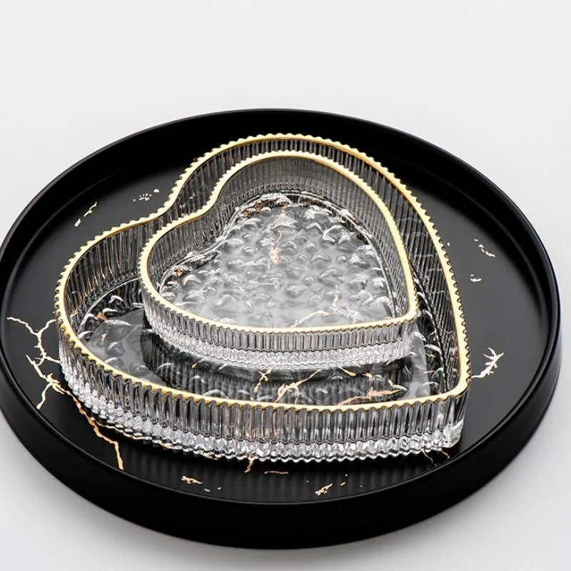 Homeko Heart Shaped Jewelry Glass Organizer Tray -