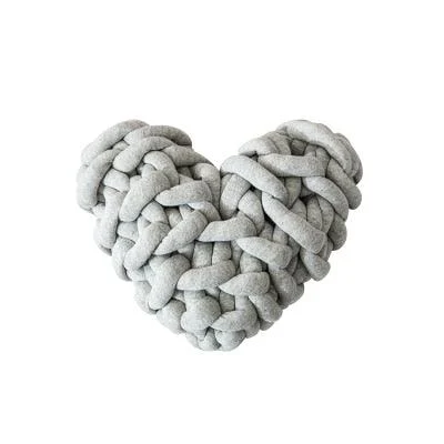 Homeko Heart Shaped Knot Throw Pillow Cushion -