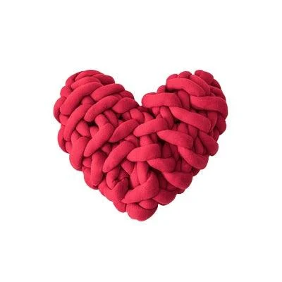 Homeko Heart Shaped Knot Throw Pillow Cushion -