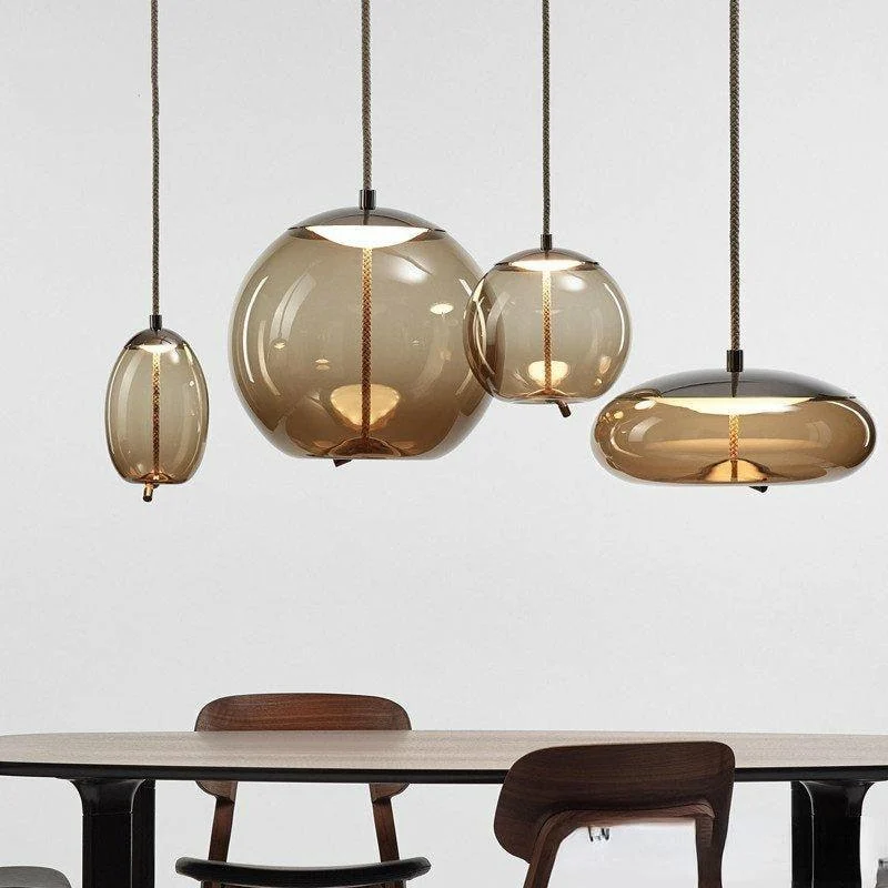 Homeko Hemp Rope Glass Pendant Lights -