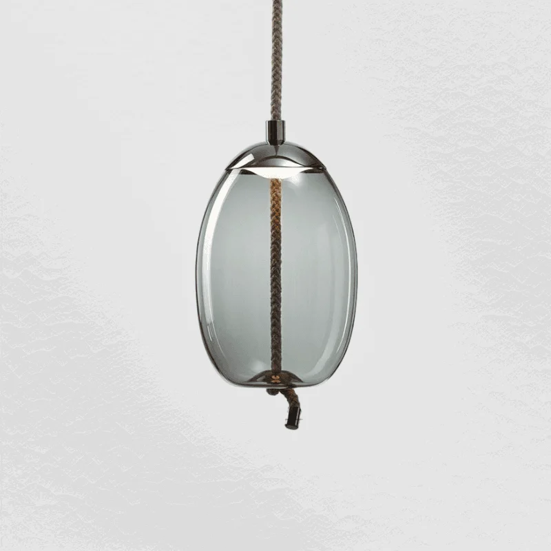 Homeko Hemp Rope Glass Pendant Lights -