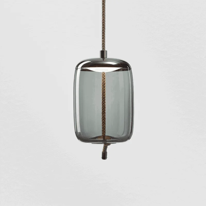 Homeko Hemp Rope Glass Pendant Lights -