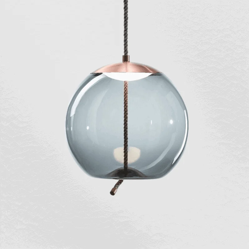 Homeko Hemp Rope Glass Pendant Lights -