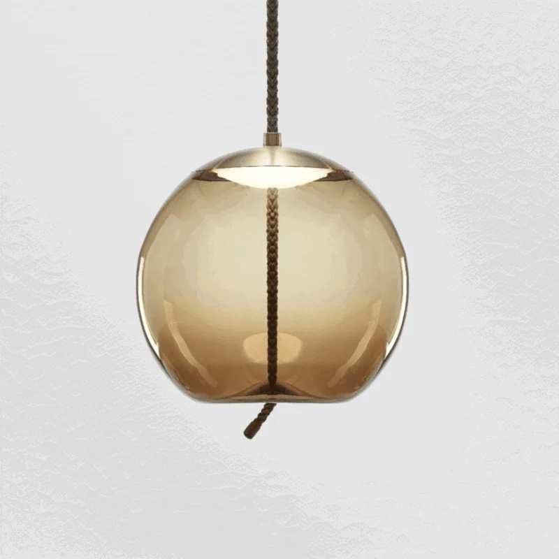 Homeko Hemp Rope Glass Pendant Lights -