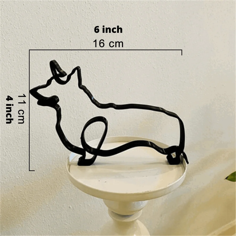 Homeko Iron Dog and Cat Sculptures - 