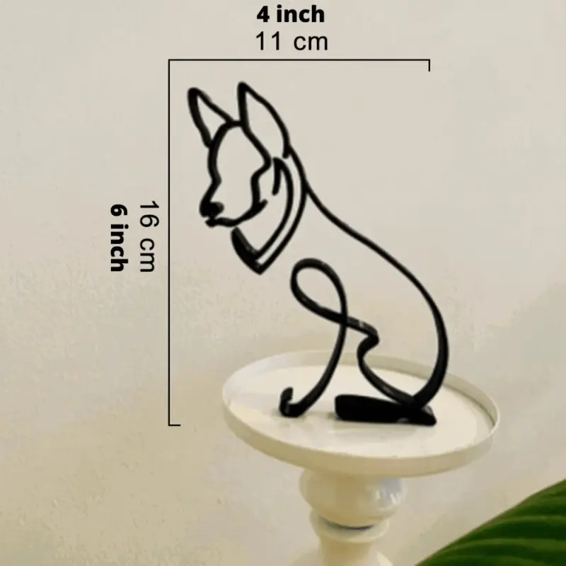Homeko Iron Dog and Cat Sculptures