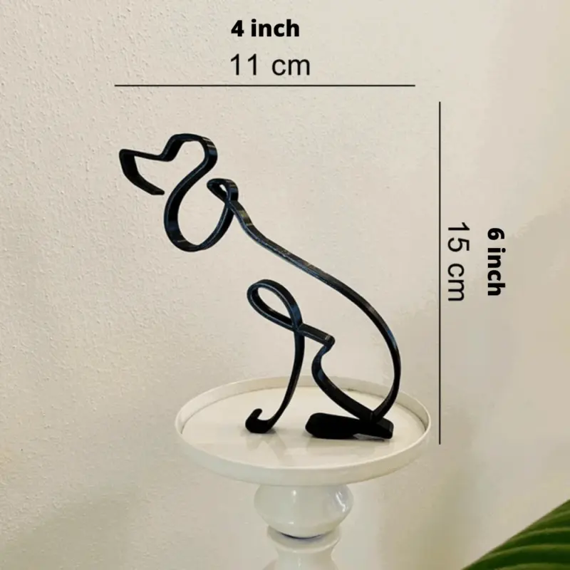 Homeko Iron Dog and Cat Sculptures