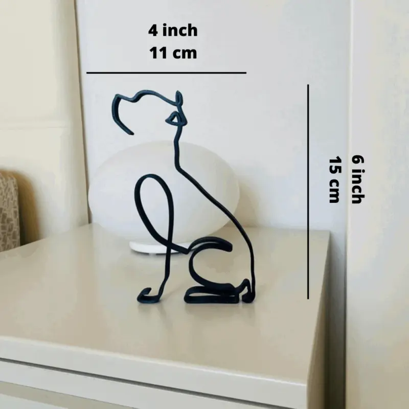 Homeko Iron Dog and Cat Sculptures