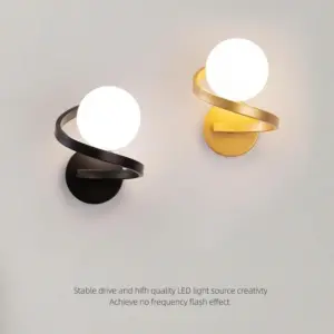 Homeko Iron Spiral Line Ball Wall Light