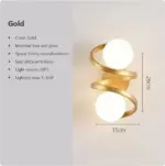 Homeko Iron Spiral Line Ball Wall Light