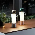 Homeko Italian Glass Dome Easy Rechargeable Table Lamp