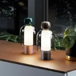 Homeko Italian Glass Dome Easy Rechargeable Table Lamp