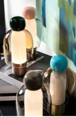 Homeko Italian Glass Dome Easy Rechargeable Table Lamp