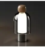 Homeko Italian Glass Dome Easy Rechargeable Table Lamp