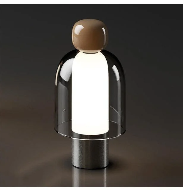 Homeko Italian Glass Dome Easy Rechargeable Table Lamp -