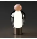 Homeko Italian Glass Dome Easy Rechargeable Table Lamp
