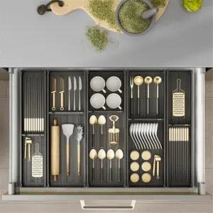 Homeko Kitchen Cutlery Drawer Organizer Trays