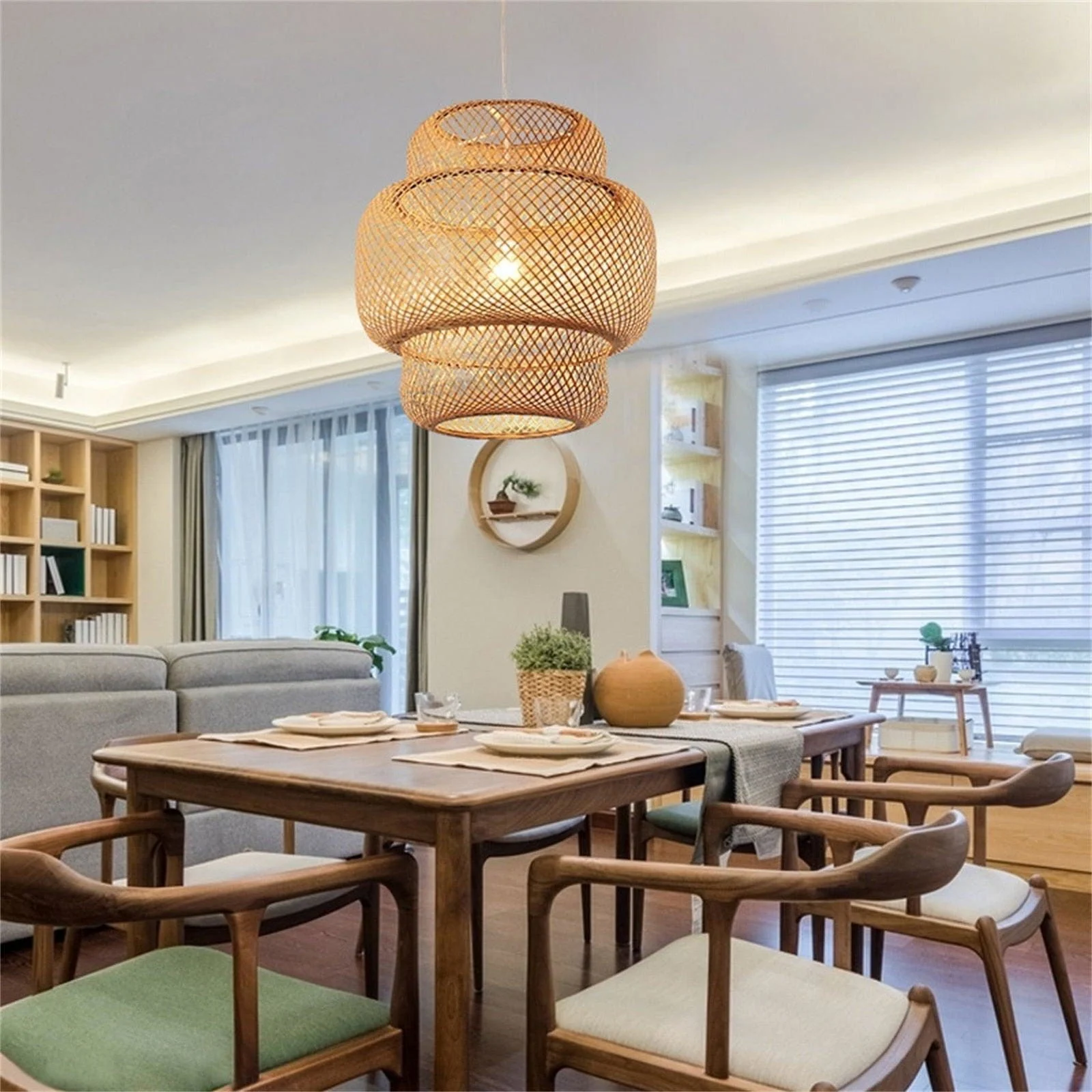 Homeko Knitted Weaving Bamboo Pendant Lamp -