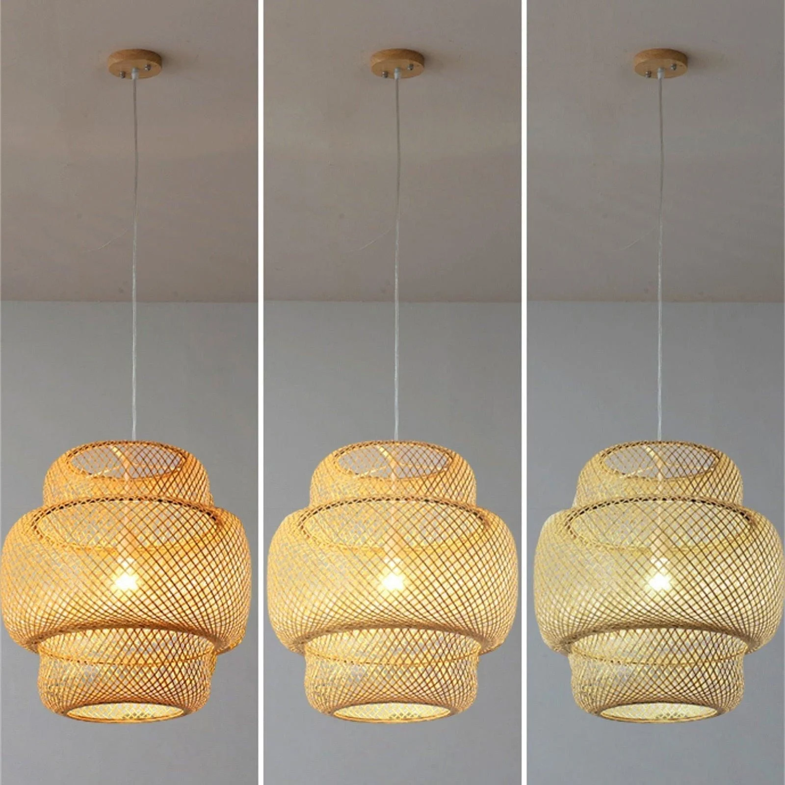 Homeko Knitted Weaving Bamboo Pendant Lamp -