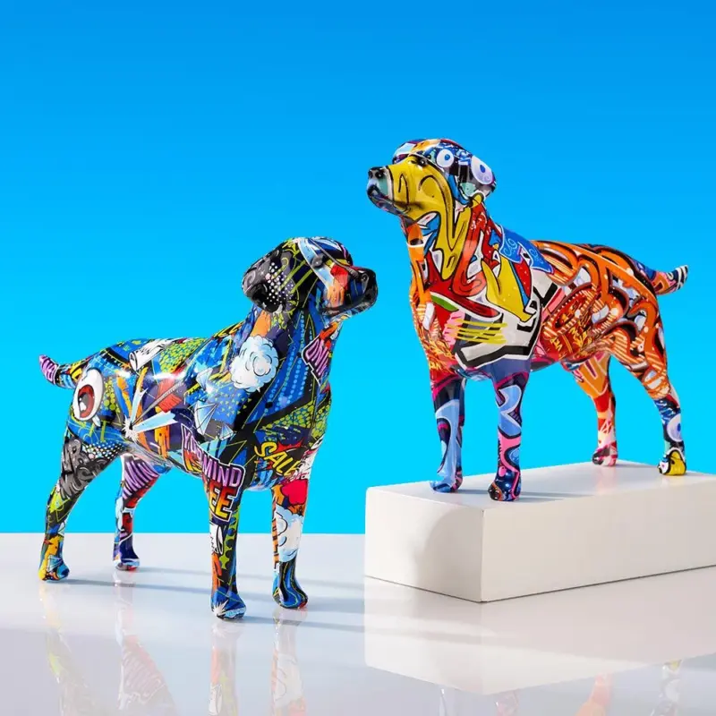 Homeko Labrador Retriever Graffiti Painted Statue