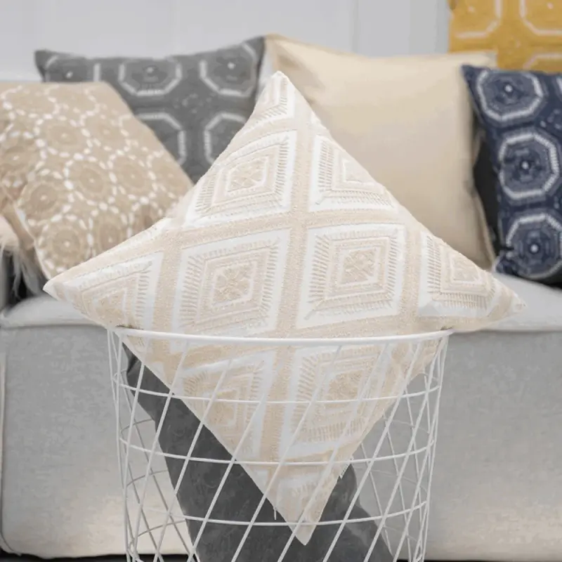 Homeko Lace Floral Embroidered Pillow Cover