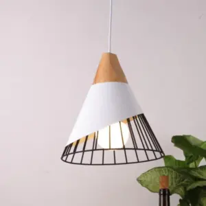 Homeko Lamp Loft Iron Wood Pendant Lights