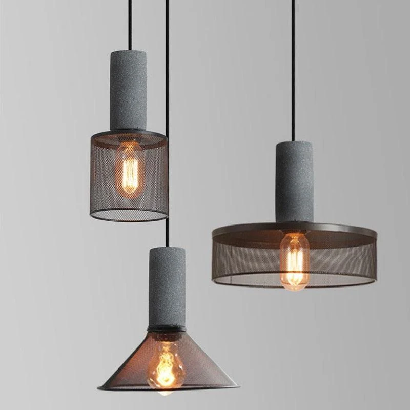 Homeko Lampshade Cement Bar Pendant Lamp -